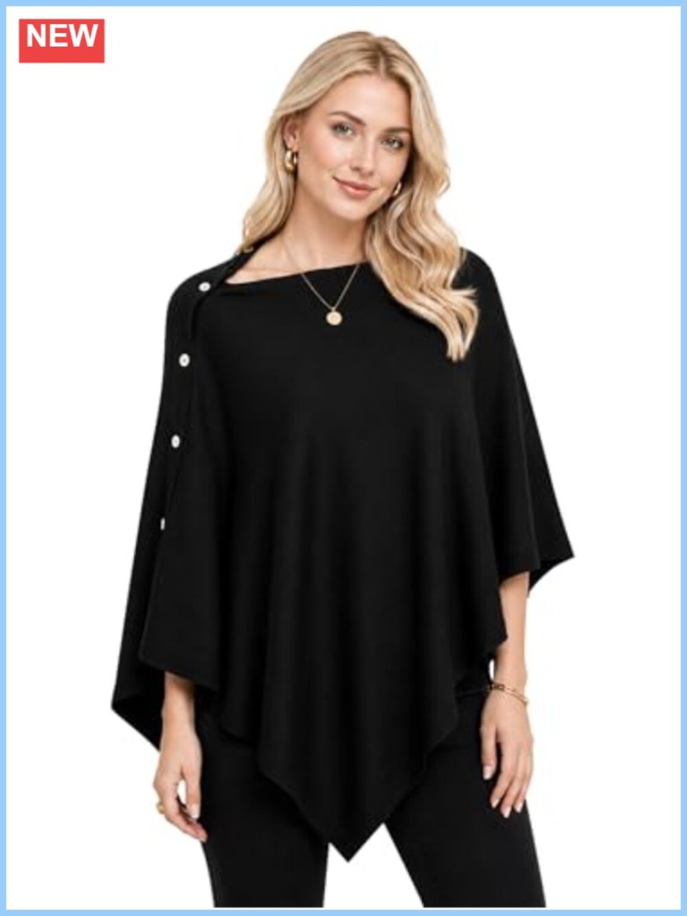 Knit Poncho Shawl Wrap Soft Lightweight Women's Cape Scarf